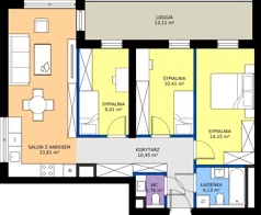 4 pokoje, mieszkanie 73,72 m², piętro 1, oferta nr 2AM12, Nowy Bańgów Etap 2, Siemianowice Śląskie, Przełajka, ul. Bańgowska