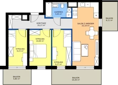4 pokoje, mieszkanie 66,60 m², piętro 3, oferta nr 2AM35, Nowy Bańgów Etap 2, Siemianowice Śląskie, Przełajka, ul. Bańgowska