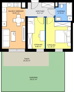 3 pokoje, mieszkanie 48,65 m², piętro 4, oferta nr 2BM43, Nowy Bańgów Etap 2, Siemianowice Śląskie, Przełajka, ul. Bańgowska