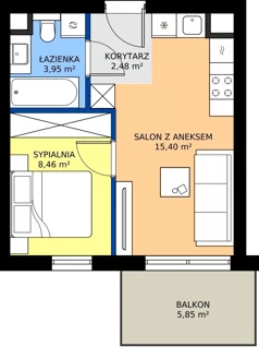 2 pokoje, mieszkanie 30,29 m², parter, oferta nr 2AM9, Nowy Bańgów Etap 2, Siemianowice Śląskie, Przełajka, ul. Bańgowska
