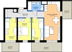 4 pokoje, mieszkanie 66,60 m², piętro 5, oferta nr 2AM51, Nowy Bańgów Etap 2, Siemianowice Śląskie, Przełajka, ul. Bańgowska
