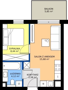 2 pokoje, mieszkanie 30,82 m², piętro 2, oferta nr 2BM19, Nowy Bańgów Etap 2, Siemianowice Śląskie, Przełajka, ul. Bańgowska