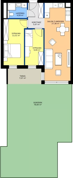 3 pokoje, mieszkanie 59,29 m², piętro 1, oferta nr 2AM14, Nowy Bańgów Etap 2, Siemianowice Śląskie, Przełajka, ul. Bańgowska
