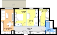 4 pokoje, mieszkanie 66,93 m², piętro 3, oferta nr 2BM35, Nowy Bańgów Etap 2, Siemianowice Śląskie, Przełajka, ul. Bańgowska