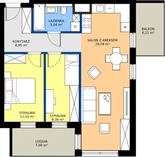 3 pokoje, mieszkanie 63,06 m², piętro 2, oferta nr 2BM21, Nowy Bańgów Etap 2, Siemianowice Śląskie, Przełajka, ul. Bańgowska