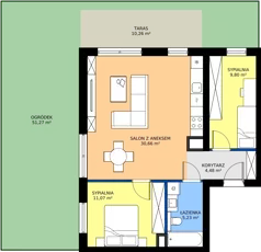 3 pokoje, mieszkanie 61,33 m², piętro 1, oferta nr 2BM17, Nowy Bańgów Etap 2, Siemianowice Śląskie, Przełajka, ul. Bańgowska
