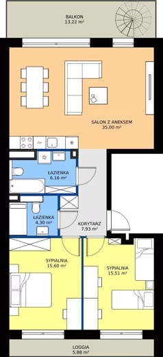 3 pokoje, mieszkanie 84,50 m², piętro 1, oferta nr 2.M2, Dolina Krasowa 6, Krzeszowice, ul. Krasowa