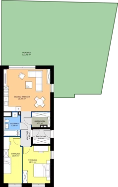 3 pokoje, mieszkanie 73,19 m², parter, oferta nr 7.M1, Dolina Krasowa 6, Krzeszowice, ul. Krasowa
