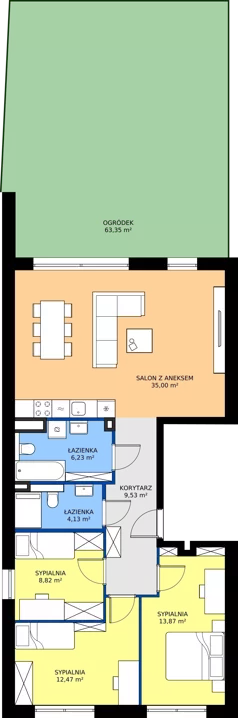4 pokoje, mieszkanie 90,05 m², parter, oferta nr 8.M1, Dolina Krasowa 6, Krzeszowice, ul. Krasowa