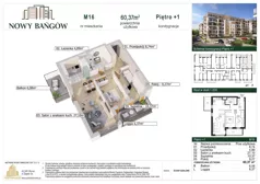 3 pokoje, mieszkanie 60,37 m², piętro 1, oferta nr C/16, Nowy Bańgów, Siemianowice Śląskie, Przełajka, ul. Bańgowska