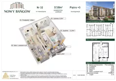 3 pokoje, mieszkanie 57,89 m², piętro 3, oferta nr C/32, Nowy Bańgów, Siemianowice Śląskie, Przełajka, ul. Bańgowska