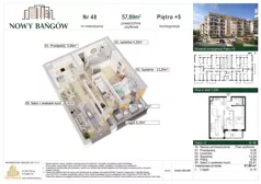 3 pokoje, mieszkanie 57,89 m², piętro 5, oferta nr C/48, Nowy Bańgów, Siemianowice Śląskie, Przełajka, ul. Bańgowska