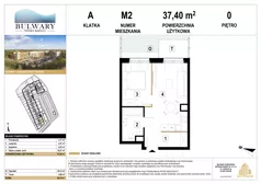 2 pokoje, mieszkanie 37,61 m², piętro 1, oferta nr M14, Bulwary Nideckiego, Oświęcim, ul. Andrzeja Nideckiego