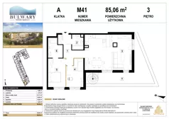 3 pokoje, mieszkanie 85,06 m², piętro 3, oferta nr M41, Bulwary Nideckiego, Oświęcim, ul. Andrzeja Nideckiego