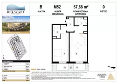 2 pokoje, mieszkanie 68,01 m², piętro 1, oferta nr M63, Bulwary Nideckiego, Oświęcim, ul. Andrzeja Nideckiego
