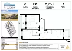 3 pokoje, mieszkanie 81,91 m², piętro 1, oferta nr M102, Bulwary Nideckiego, Oświęcim, ul. Andrzeja Nideckiego