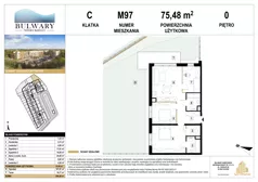 4 pokoje, mieszkanie 75,57 m², piętro 3, oferta nr M116, Bulwary Nideckiego, Oświęcim, ul. Andrzeja Nideckiego