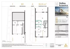 4 pokoje, mieszkanie 90,05 m², piętro 1, oferta nr 1.M1, Dolina Krasowa 6, Krzeszowice, ul. Krasowa