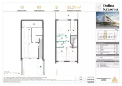 4 pokoje, mieszkanie 85,24 m², piętro 1, oferta nr 10.M1, Dolina Krasowa 6, Krzeszowice, ul. Krasowa
