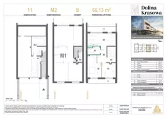 3 pokoje, mieszkanie 66,13 m², piętro 2, oferta nr 11.M2, Dolina Krasowa 6, Krzeszowice, ul. Krasowa