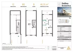 3 pokoje, mieszkanie 46,35 m², piętro 2, oferta nr 12.M2, Dolina Krasowa 6, Krzeszowice, ul. Krasowa