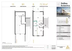 3 pokoje, mieszkanie 73,19 m², piętro 1, oferta nr 13.M1, Dolina Krasowa 6, Krzeszowice, ul. Krasowa