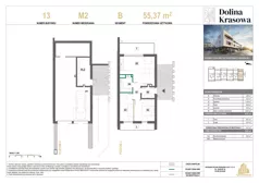 3 pokoje, mieszkanie 55,37 m², piętro 2, oferta nr 13.M2, Dolina Krasowa 6, Krzeszowice, ul. Krasowa