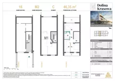 3 pokoje, mieszkanie 46,35 m², piętro 2, oferta nr 16.M2, Dolina Krasowa 6, Krzeszowice, ul. Krasowa