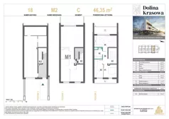 3 pokoje, mieszkanie 46,35 m², piętro 2, oferta nr 18.M2, Dolina Krasowa 6, Krzeszowice, ul. Krasowa