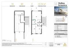 3 pokoje, mieszkanie 73,19 m², piętro 1, oferta nr 19.M1, Dolina Krasowa 6, Krzeszowice, ul. Krasowa