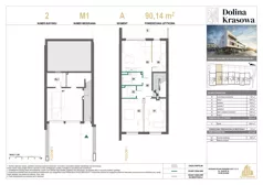 4 pokoje, mieszkanie 90,14 m², piętro 1, oferta nr 2.M1, Dolina Krasowa 6, Krzeszowice, ul. Krasowa