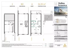 3 pokoje, mieszkanie 84,50 m², piętro 2, oferta nr 2.M2, Dolina Krasowa 6, Krzeszowice, ul. Krasowa