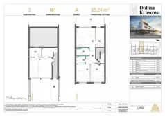 4 pokoje, mieszkanie 85,24 m², piętro 1, oferta nr 3.M1, Dolina Krasowa 6, Krzeszowice, ul. Krasowa