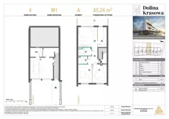 4 pokoje, mieszkanie 85,24 m², piętro 1, oferta nr 4.M1, Dolina Krasowa 6, Krzeszowice, ul. Krasowa