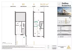 3 pokoje, mieszkanie 64,22 m², piętro 1, oferta nr 5.M1, Dolina Krasowa 6, Krzeszowice, ul. Krasowa