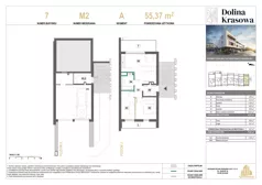 3 pokoje, mieszkanie 55,37 m², piętro 2, oferta nr 7.M2, Dolina Krasowa 6, Krzeszowice, ul. Krasowa