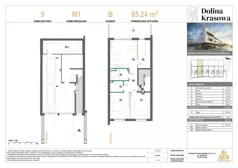 4 pokoje, mieszkanie 85,24 m², piętro 1, oferta nr 9.M1, Dolina Krasowa 6, Krzeszowice, ul. Krasowa