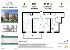 4 pokoje, mieszkanie 65,60 m², piętro 1, oferta nr 2AM10, Nowy Bańgów Etap 2, Siemianowice Śląskie, Przełajka, ul. Bańgowska