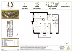 4 pokoje, mieszkanie 72,37 m², piętro 1, oferta nr 1.M15, Osiedle Saturna, Czeladź, ul. Karola Wilhelma Scheiblera