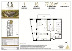 4 pokoje, mieszkanie 77,06 m², piętro 1, oferta nr 1.M16, Osiedle Saturna, Czeladź, ul. Karola Wilhelma Scheiblera