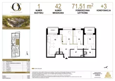 4 pokoje, mieszkanie 71,51 m², piętro 3, oferta nr 1.M42, Osiedle Saturna, Czeladź, ul. Karola Wilhelma Scheiblera