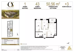 3 pokoje, mieszkanie 50,56 m², piętro 3, oferta nr 1.M43, Osiedle Saturna, Czeladź, ul. Karola Wilhelma Scheiblera