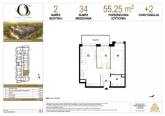 3 pokoje, mieszkanie 55,25 m², piętro 2, oferta nr 2.M34, Osiedle Saturna, Czeladź, ul. Karola Wilhelma Scheiblera