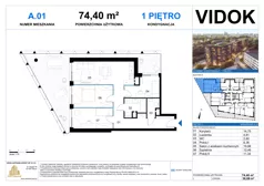 4 pokoje, apartament 74,40 m², piętro 1, oferta nr A.M.01, VIDOK Apartamenty, Katowice, Śródmieście, ul. Kozielska