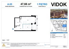 2 pokoje, apartament 47,66 m², piętro 1, oferta nr A.M.05, VIDOK Apartamenty, Katowice, Śródmieście, ul. Kozielska