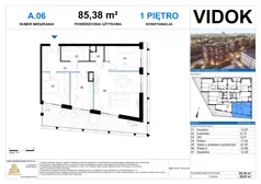 4 pokoje, apartament 85,38 m², piętro 1, oferta nr A.M.06, VIDOK Apartamenty, Katowice, Śródmieście, ul. Kozielska