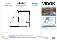 1 pokój, apartament 45,43 m², piętro 1, oferta nr B.M.02, VIDOK Apartamenty, Katowice, Śródmieście, ul. Kozielska