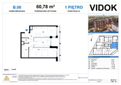 3 pokoje, apartament 60,78 m², piętro 1, oferta nr B.M.06, VIDOK Apartamenty, Katowice, Śródmieście, ul. Kozielska