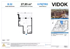 1 pokój, mieszkanie 27,85 m², piętro 6, oferta nr B.M.52, VIDOK Apartamenty, Katowice, Śródmieście, ul. Kozielska