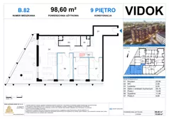 4 pokoje, mieszkanie 98,60 m², piętro 9, oferta nr B.M.82, VIDOK Apartamenty, Katowice, Śródmieście, ul. Kozielska